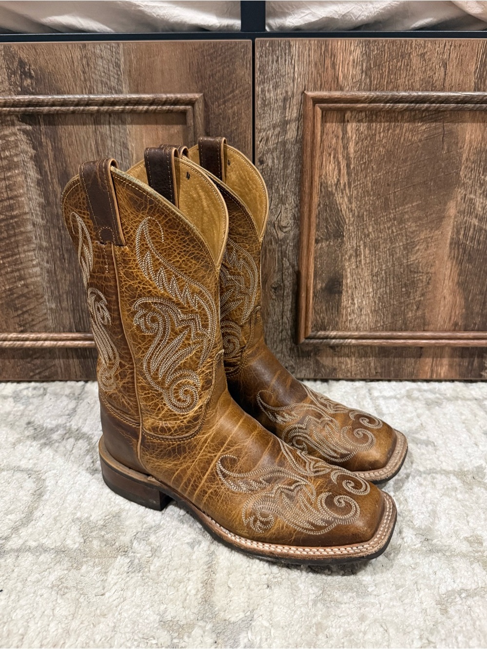 Justin boots bent rail damiana square toe cowboy boots